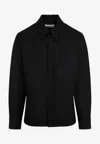 Jil Sander Long-sleeve Wool Shirt In Black