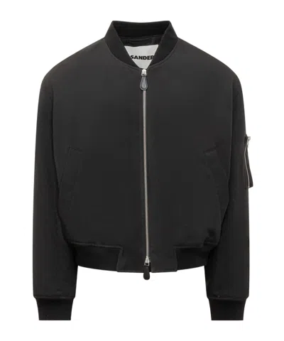 Jil Sander Long-sleeved Zipped Jacket In Black