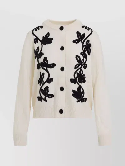Jil Sander Long Sleeves Cardigan Velvet Embroidery