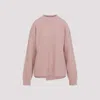 Jil Sander Long Sleeves Knitwear Asymmetric Hem In Pink