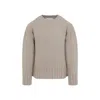 Jil Sander Sand Stone Cashmere Long Sleeves Cn Sweater In Neutral