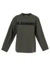 Jil Sander Long Sleeves Cotton T-shirt In Green