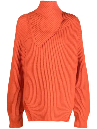 JIL SANDER JIL SANDER LONG SLEEVES FOULARD NECK CARDIGAN