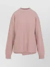 Jil Sander Long Sleeves Knitwear Asymmetric Hem In Pink