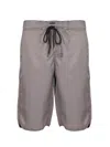Jil Sander Grey Solid Swim Shorts In Gray