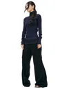 Jil Sander Long Turtleneck In Wool In Navy Blue