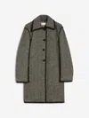 Jil Sander Herringbone Pattern Mid-length Coat In Gray
