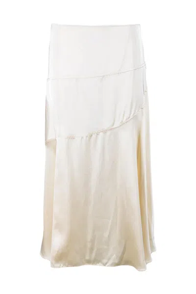 Jil Sander Long Viscose Skirt - Beige In White
