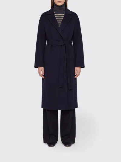 Jil Sander Long Wool Belted Coat With Dropped Shoulders In Black