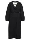 Jil Sander Virgin Wool Belted Coat In Black
