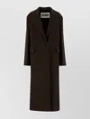Jil Sander Long Wool Coat Featuring Flap Pockets In Brown