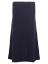 Jil Sander A-line Wool Midi Skirt In 蓝色的
