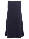 Jil Sander A-line Wool Midi Skirt In Blue