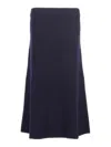 Jil Sander A-line Wool Midi Skirt In Blue