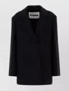 Jil Sander Longline Coat Notched Lapel In Black