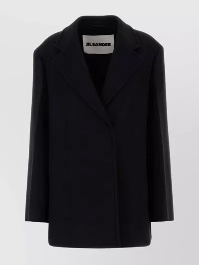 JIL SANDER LONGLINE COAT NOTCHED LAPEL