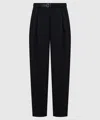 Jil Sander Long Relaxed Wide Leg Pleated Pant In Black