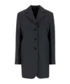 Jil Sander Oversized Wool Blend Blazer In Dark Grey