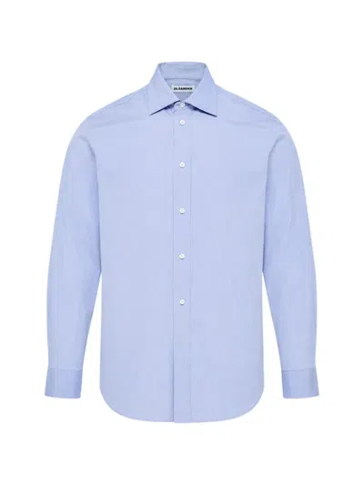 Jil Sander Long-sleeve Button-down Shirt In Blue