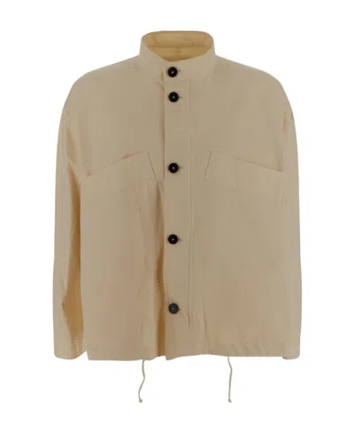 Jil Sander Long-sleeve Button-fastening Jacket In Brown