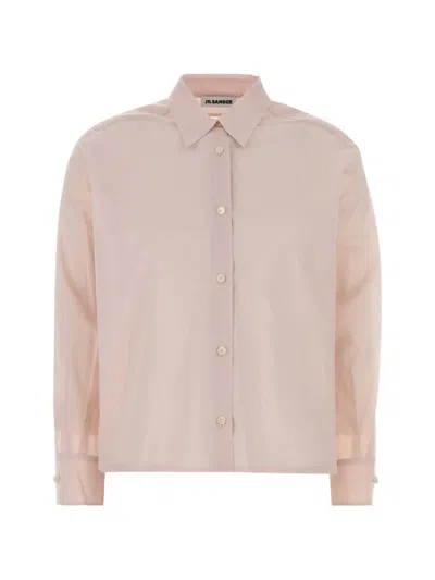 Jil Sander Long-sleeve Cotton Shirt In Pink