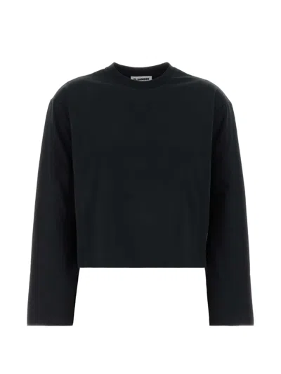 Jil Sander Long-sleeve Cropped T-shirt In Pink