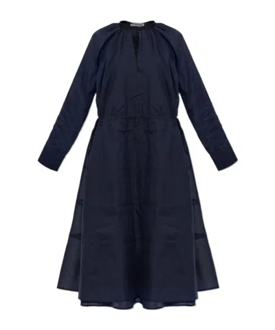 Jil Sander Crew-neck Midi Dress In Blue