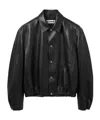 Jil Sander Elasticated-hem Leather Jacket In Black
