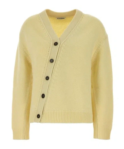 Jil Sander Long-sleeve Knit Cardigan In Yellow