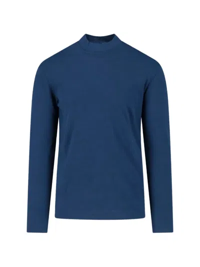 Jil Sander Long-sleeve Mock-neck T-shirt In Blue
