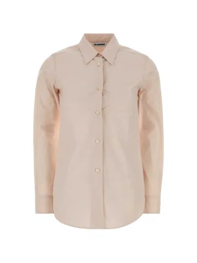 Jil Sander Long-sleeve Poplin Shirt In Neutral