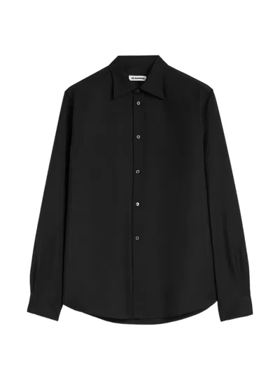 Jil Sander Long-sleeved Shirt In Black