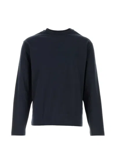 Jil Sander Cotton Long Sleeve Crew Neck T-shirt In Black