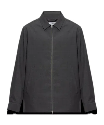 Jil Sander Long-sleeve Zip-up Jacket In Black