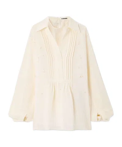 Jil Sander Long-sleeved Blouse In Neutral