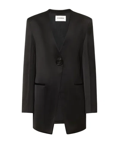 Jil Sander Long-sleeved Casual Jacket In Black