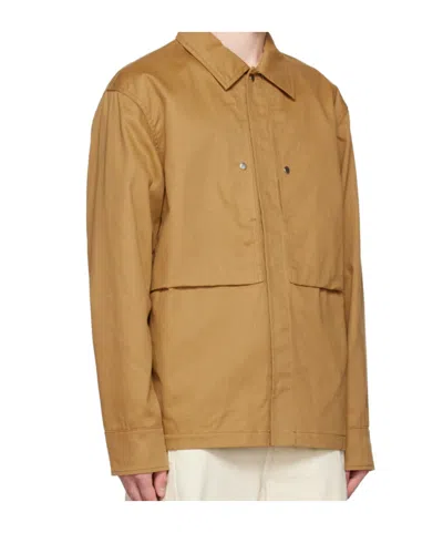 Jil Sander Long-sleeved Casual Jacket In Brown