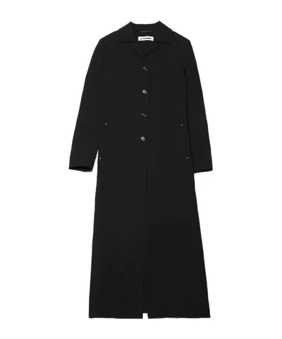 Jil Sander Long-sleeved Coat In Black