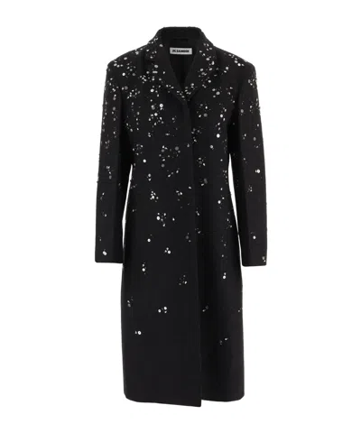 Jil Sander Wool Single Breasted Coat In Black