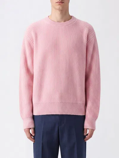 Jil Sander Long-sleeved Crewneck Jumper In Pure Wool In Animal Print