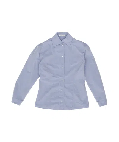 Jil Sander Long-sleeved Shirt In Blue