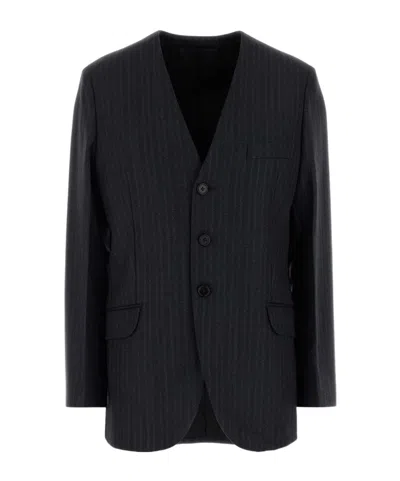 Jil Sander Long-sleeved Suit Jacket In Black