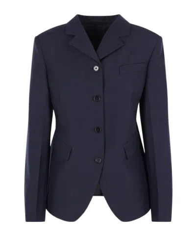 Jil Sander Long-sleeved Suit Jacket In Blue