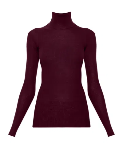 Jil Sander Long-sleeved Sweater In Burgundy