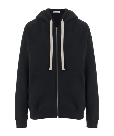 Jil Sander Long-sleeved Sweatshirt In Black