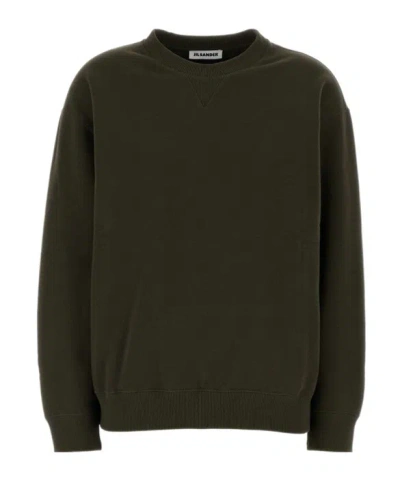 Jil Sander Long-sleeved Sweatshirt In Green