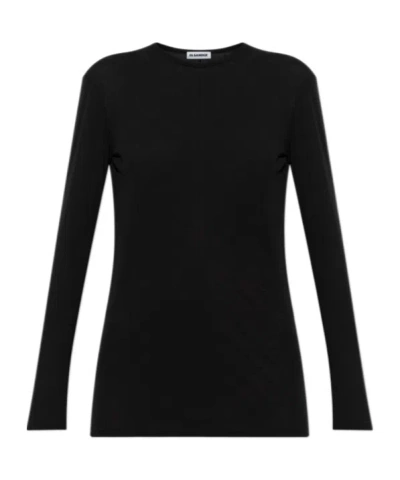 Jil Sander Long-sleeved T-shirt In Black