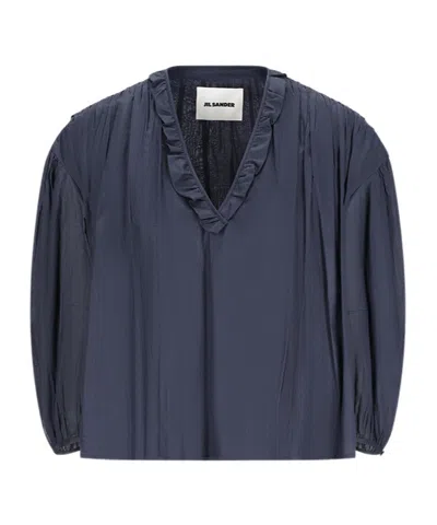 Jil Sander Long-sleeved T-shirt In Blue