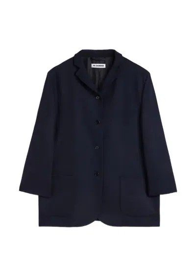 Jil Sander Long-sleeves Jacket In Blue