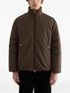 Jil Sander Polyester Down Jacket Elastic Cuffs Pockets Collar In Brown